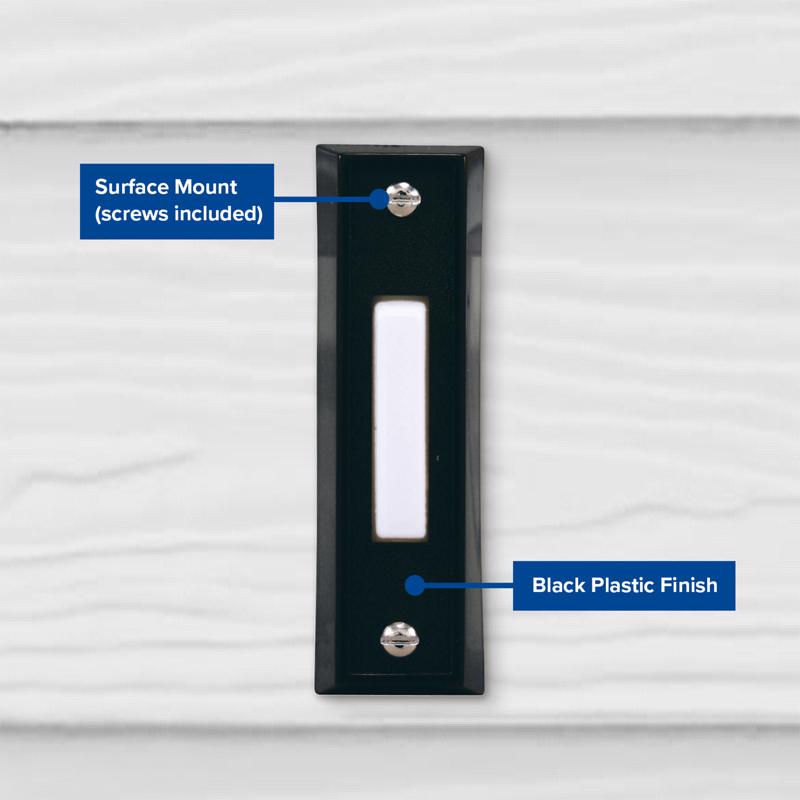 Heath Zenith Black Plastic Wired Pushbutton Doorbell