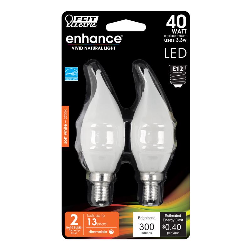 LED CA10 E12 SW 40W 2PK