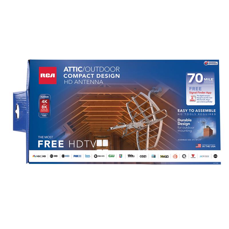 RCA Indoor and Outdoor HDTV Digital Antenna 1 pk