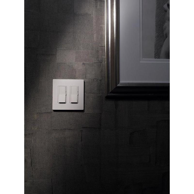 Lutron Claro Black 2 gang Plastic Decorator Wall Plate 1 pk