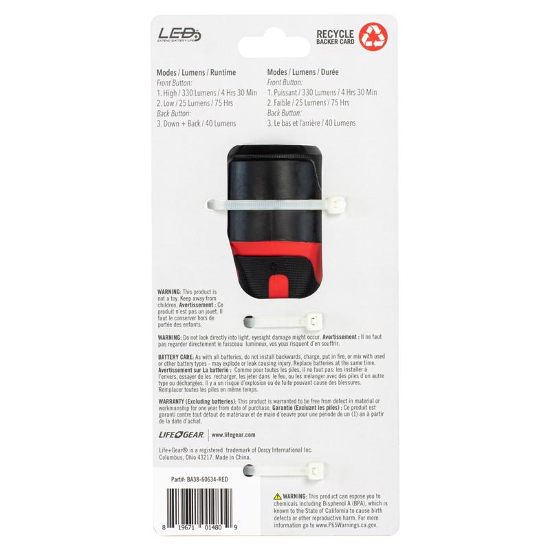 Life+Gear 150 lm Red LED Signal Light AA Battery