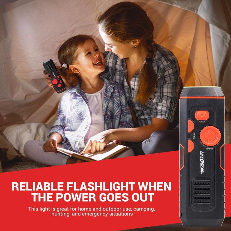 Life+Gear 30 lm Red LED Crank Radio/Flashlight