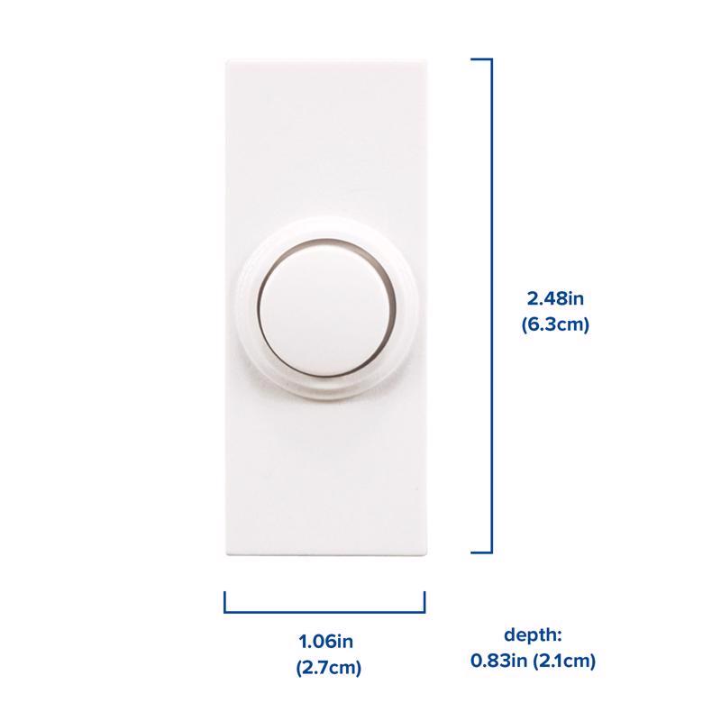 Heath Zenith Plastic Wireless Pushbutton Doorbell