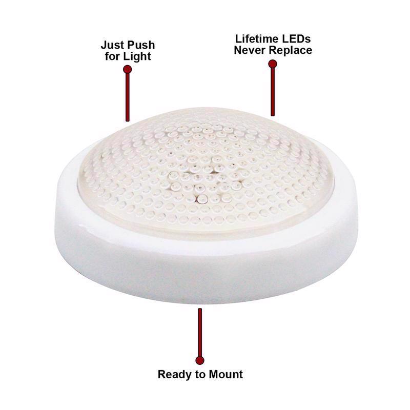 Dorcy Push N' Light Manual Battery Powered Round LED Push Light