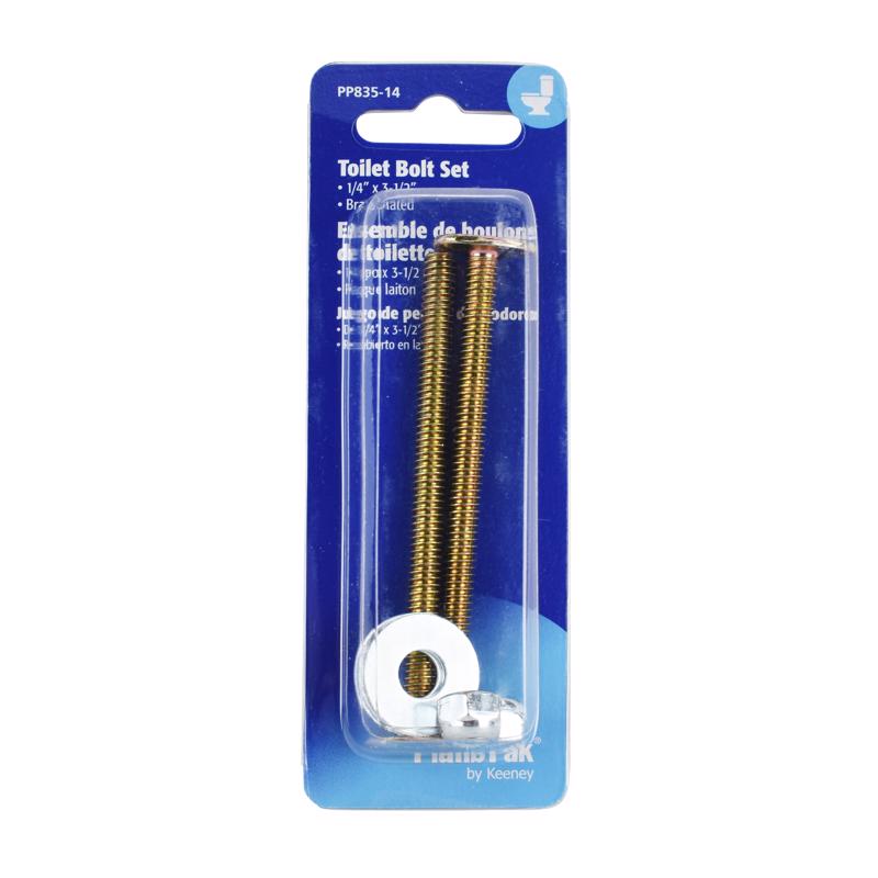Plumb Pak Toilet Bolt Set Gold Brass Plated Brass For Universal
