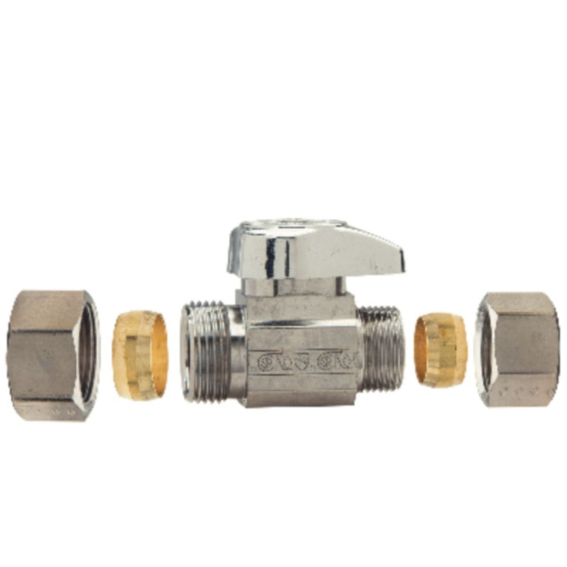 BrassCraft 1/4 in. Compression outlets X 1/2 in. Compression Brass Shut-Off Valve
