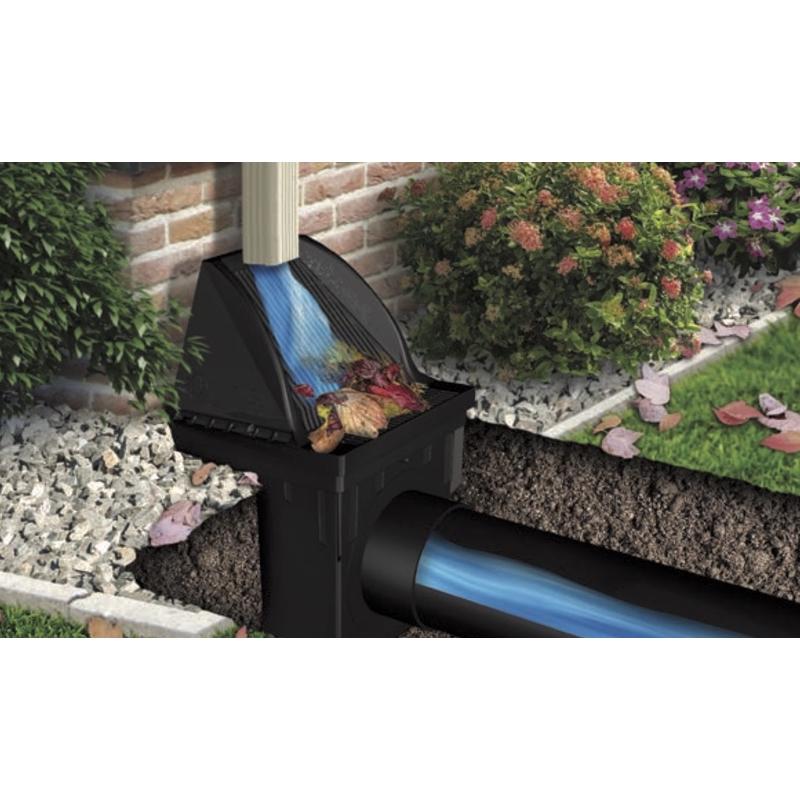 NDS Downspout Defender 12 in. Black Square Polyethylene Drain Grate