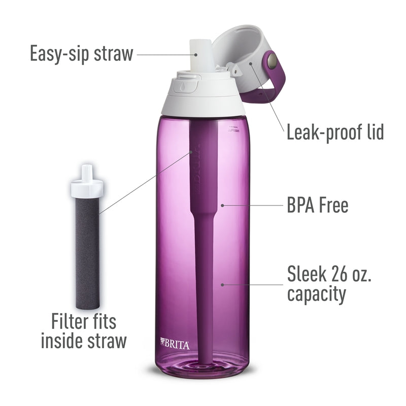 Brita Premium 26 oz Orchid BPA Free Filtered Water Bottle