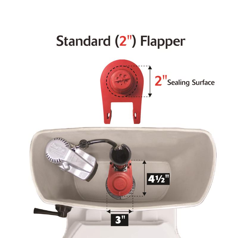 Korky Flapper and Chain Red Rubber For Universal