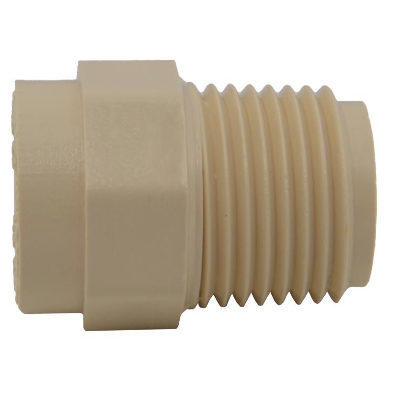 Charlotte Pipe FlowGuard Schedule 40 1/2 in. Socket X 1/2 in. D MNPT CPVC Adapter 1 pk