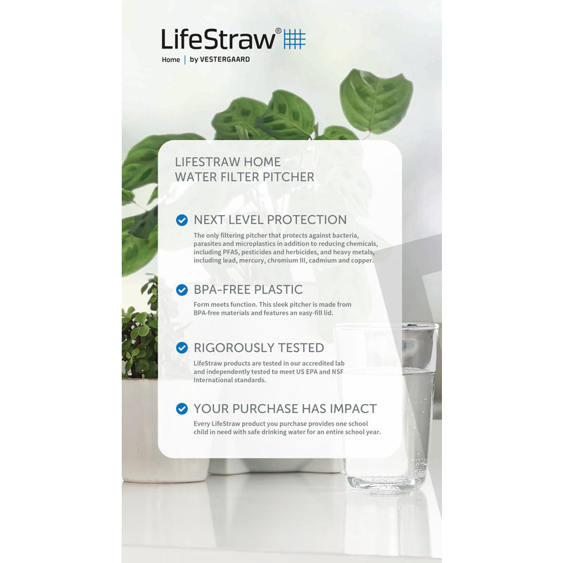 LifeStraw Home 7 cups White Water Filter Pitcher