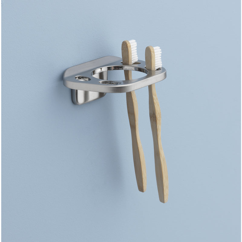 OakBrook Brushed Nickel Die Cast Zinc Toothbrush/Tumbler Holder