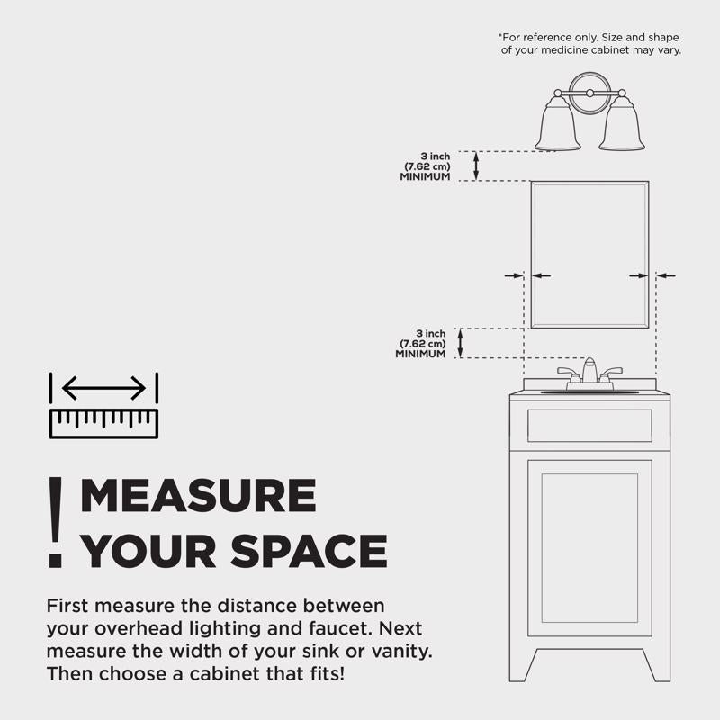 Zenna Home 26 in. H X 15 in. W X 5 in. D Rectangle Medicine Cabinet/Mirror
