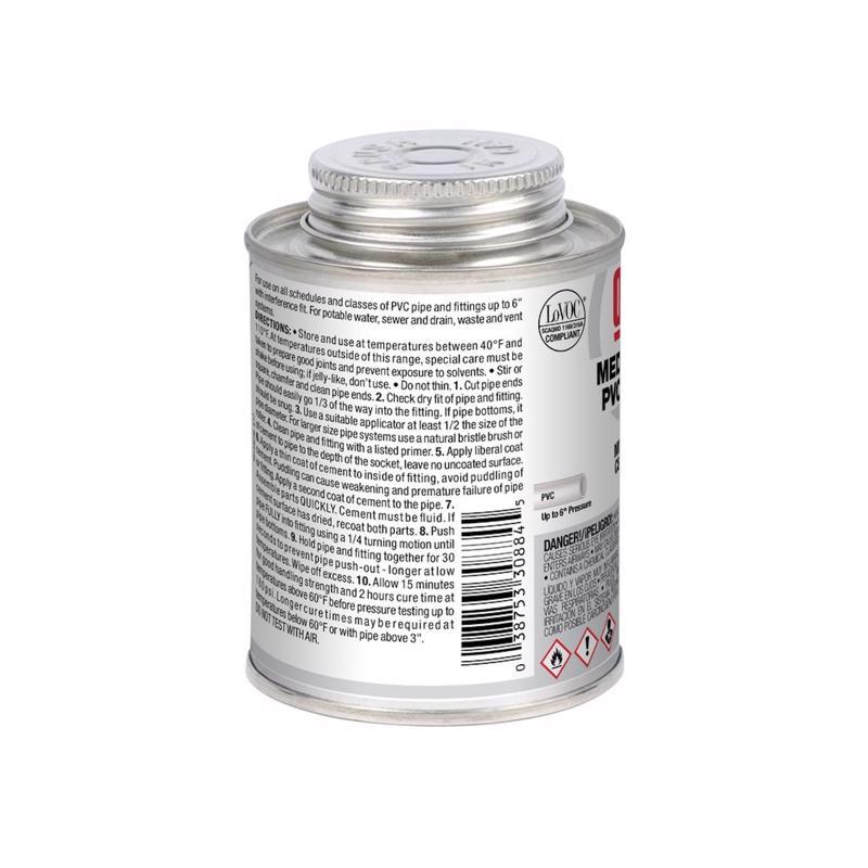 Oatey Heavy Duty Gray Cement For PVC 8 oz
