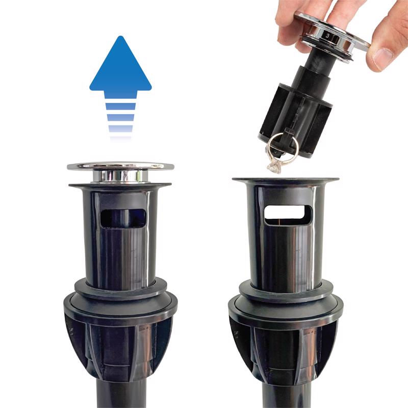 Keeney 1-1/4 in. Brushed Nickel Plastic Push Button Drain with Overflow