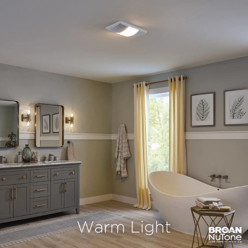 Broan-NuTone 80 CFM 1.5 Sones Bathroom Exhaust Fan with Heater and Light