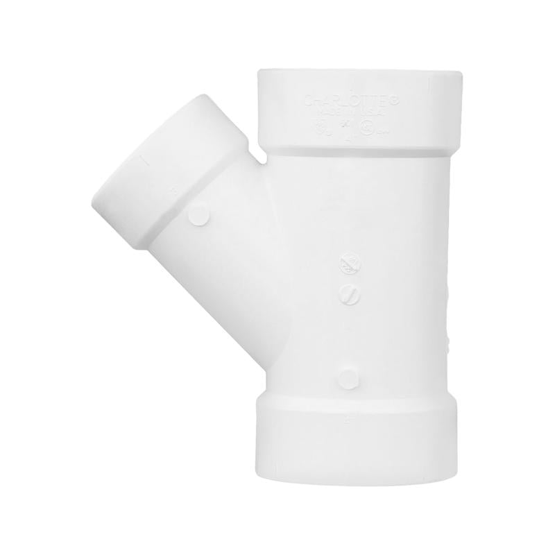 Charlotte Pipe Schedule 30 3 in. Hub X 3 in. D Hub PVC Wye 1 pk