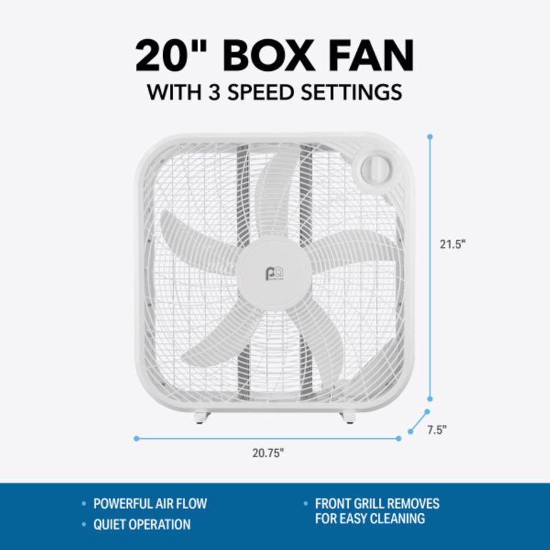 Perfect Aire 20 in. H 3 speed Box Fan