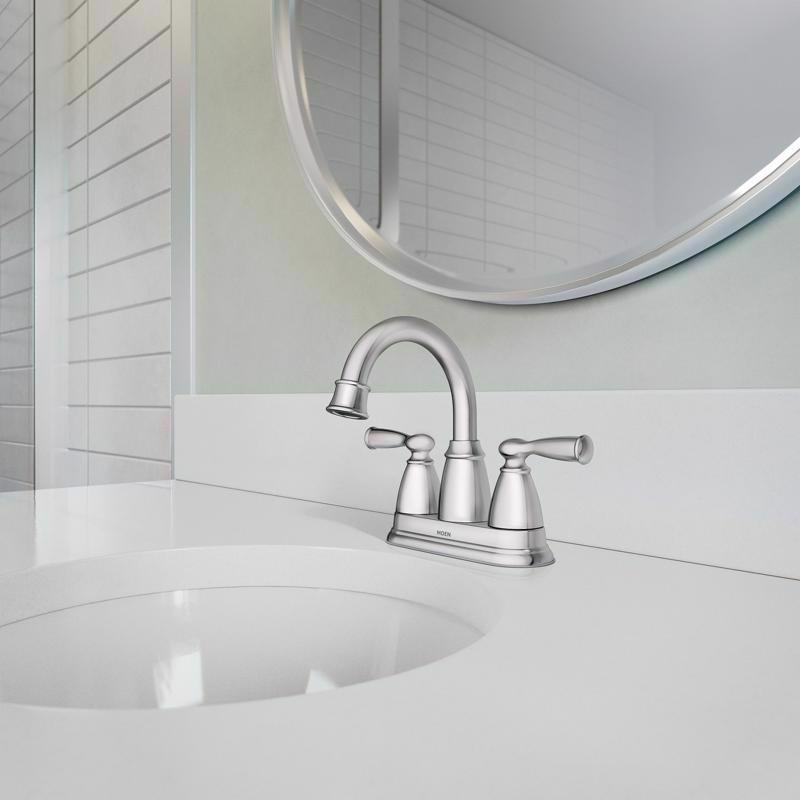 Moen Banbury Chrome Centerset Bathroom Sink Faucet 4 in.