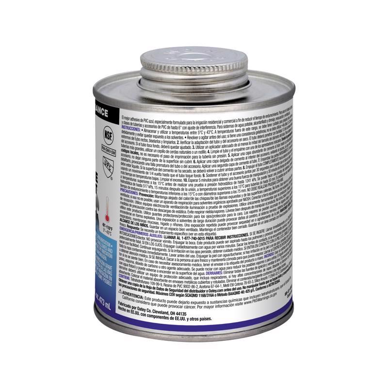 Oatey Blue Cement For PVC 8 oz
