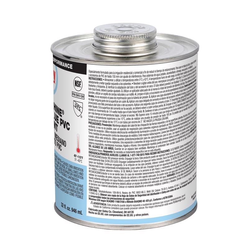 Oatey Rain-R-Shine Blue Cement For PVC 32 oz
