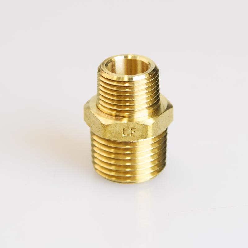 1/2 in. MPT X 3/8 in. D MPT Brass Reducing Hex Nipple