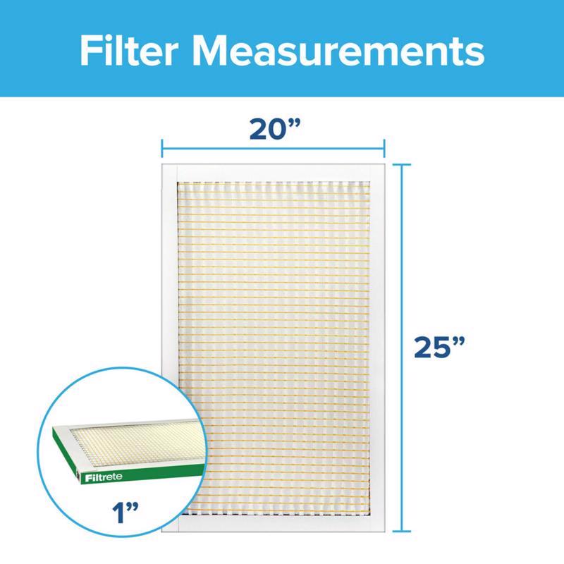 Filtrete 20 in. W X 25 in. H X 1 in. D Fiberglass 8 MERV Pleated Air Filter 4 pk