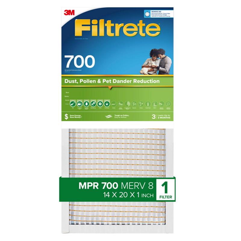 Filtrete 14 in. W X 20 in. H X 1 in. D Fiberglass 8 MERV Pleated Air Filter 1 pk