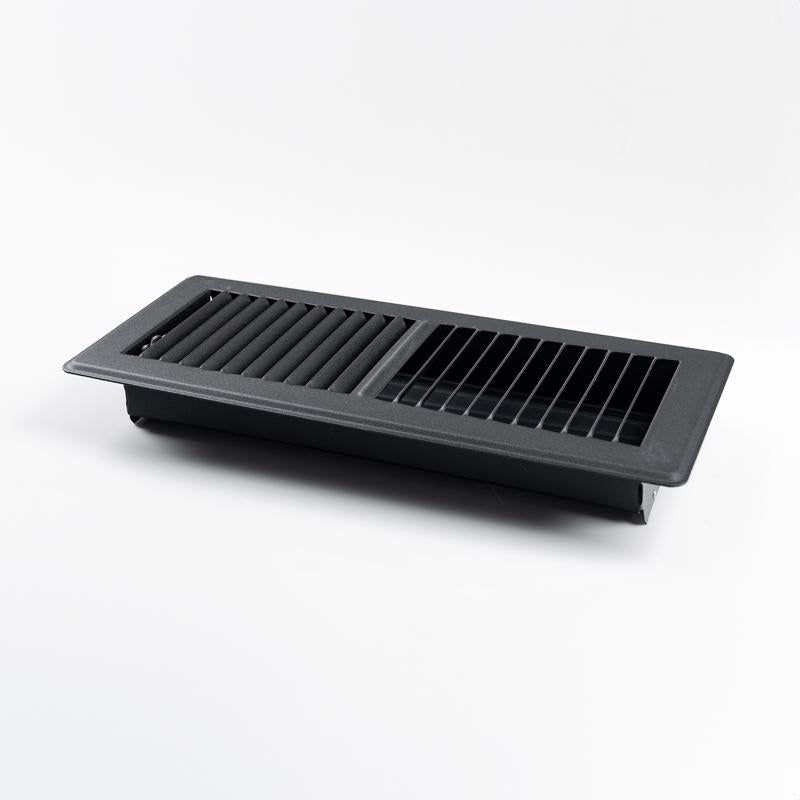 RectorSeal Tru Aire 4 in. H X 12 in. W 2-Way Powder Coat Black Steel Floor Register