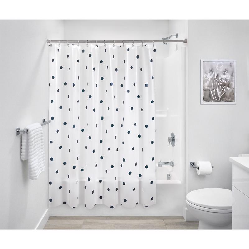 iDesign 72 in. H X 72 in. W White Frost Shower Curtain PEVA