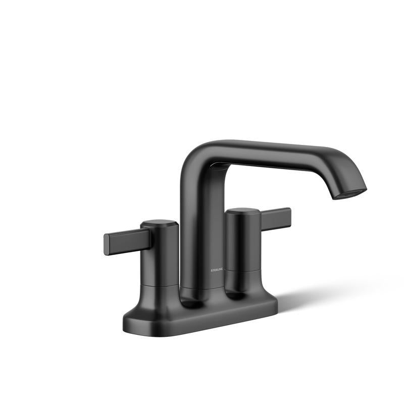 Sterling Agosti Matte Black Contemporary Centerset Bathroom Sink Faucet 4 in.