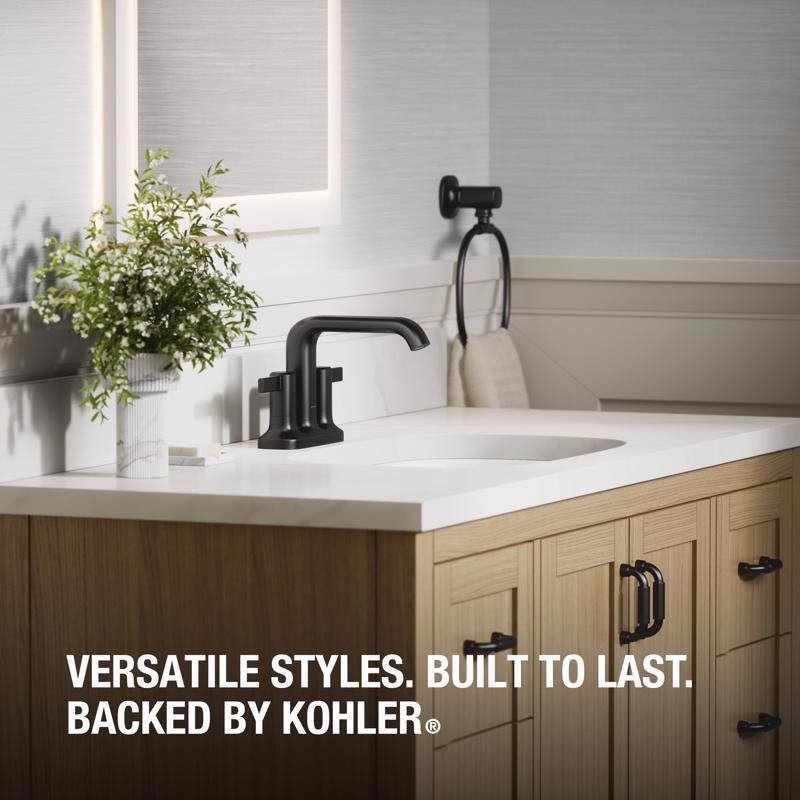 Sterling Agosti Matte Black Contemporary Centerset Bathroom Sink Faucet 4 in.