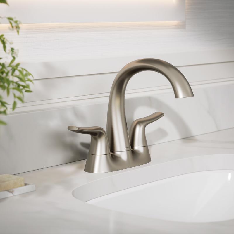 Sterling Endusk Brushed Nickel Transitional Centerset Bathroom Sink Faucet 4 in.