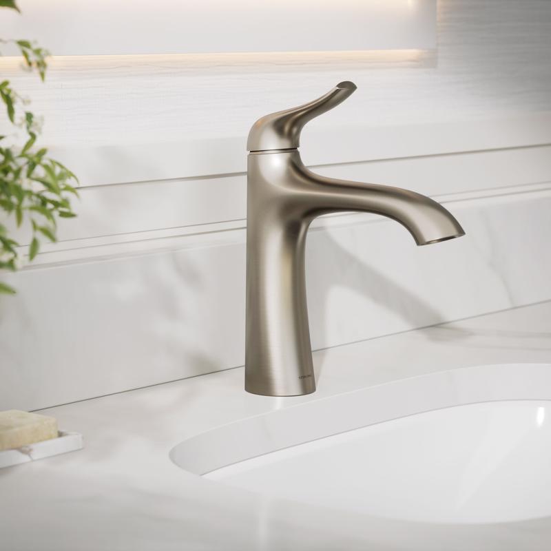 Sterling Endusk Brushed Nickel Transitional Single-Handle Bathroom Sink Faucet 4 in.
