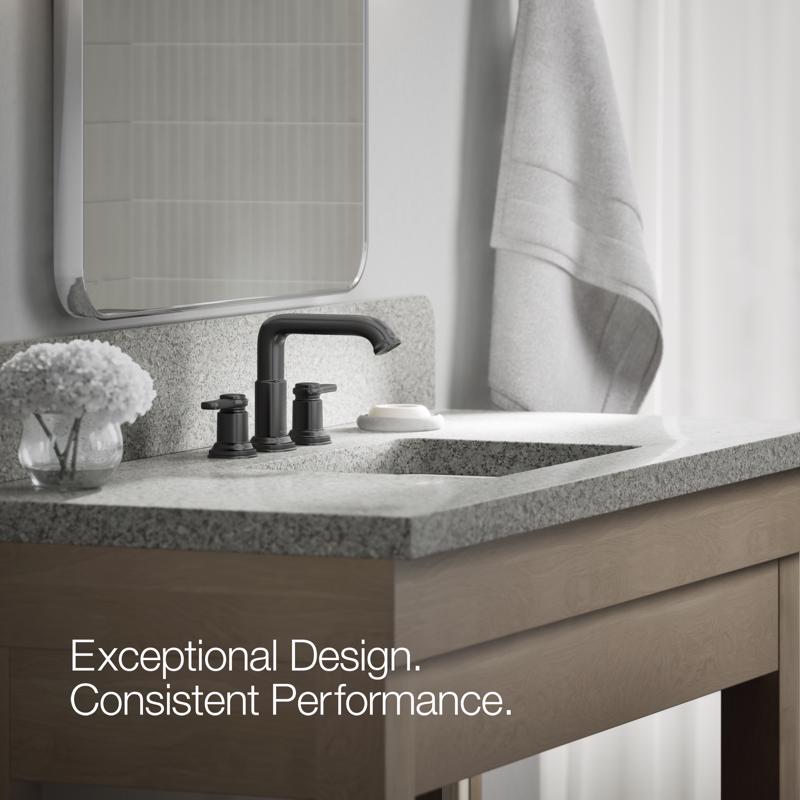 Kohler Envelu Matte Black Modern Widespread Bathroom Sink Faucet 8 in.
