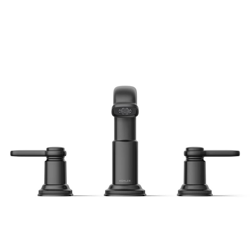 Kohler Envelu Matte Black Modern Widespread Bathroom Sink Faucet 8 in.