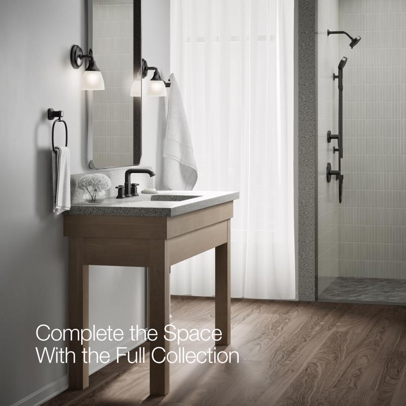 Kohler Envelu Matte Black Modern Widespread Bathroom Sink Faucet 8 in.