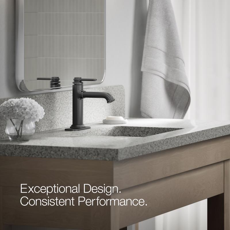 Kohler Envelu Matte Black Modern Single-Handle Bathroom Sink Faucet 4 in.