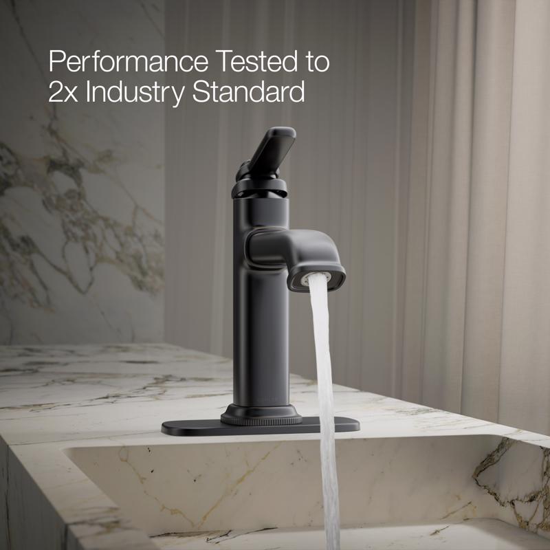 Kohler Envelu Matte Black Modern Single-Handle Bathroom Sink Faucet 4 in.