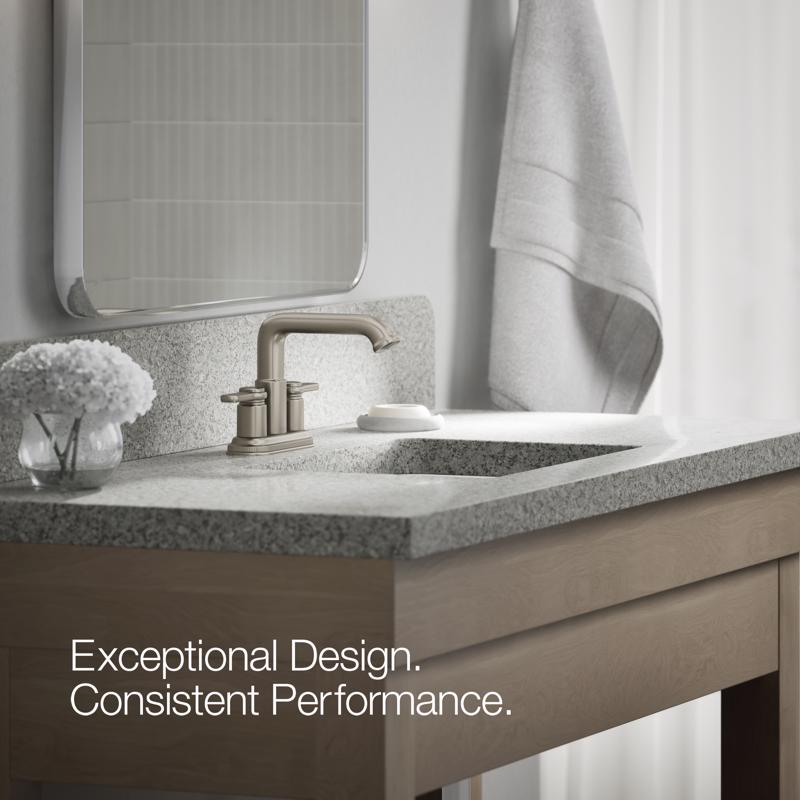 Kohler Envelu Brushed Nickel Modern Centerset Bathroom Sink Faucet 4 in.