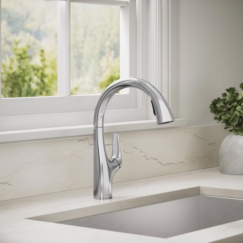 Sterling Tena One Handle Polished Chrome Pull-Down Kitchen Faucet