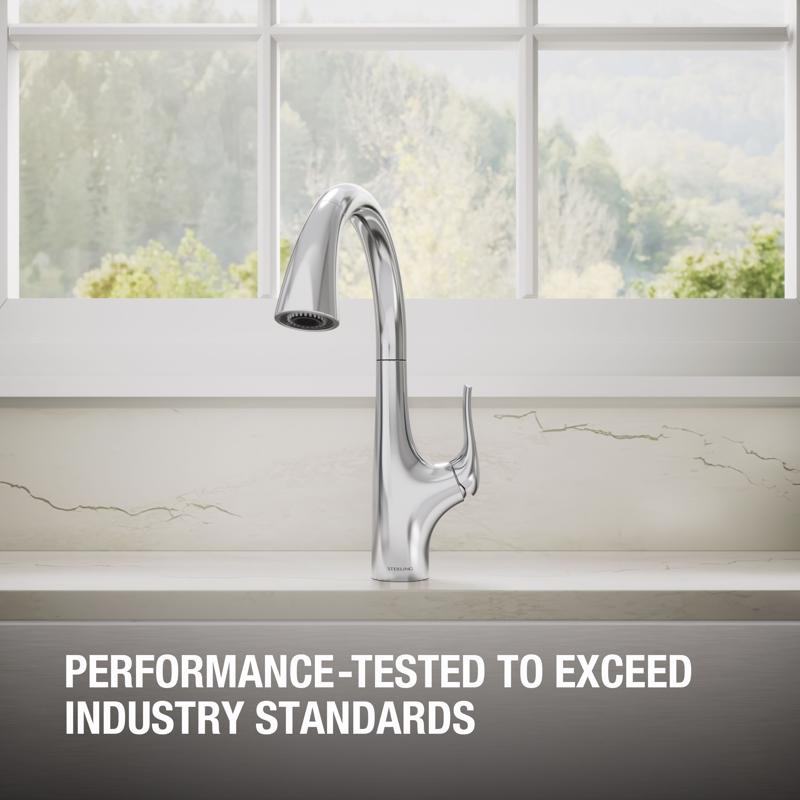 Sterling Tena One Handle Polished Chrome Pull-Down Kitchen Faucet