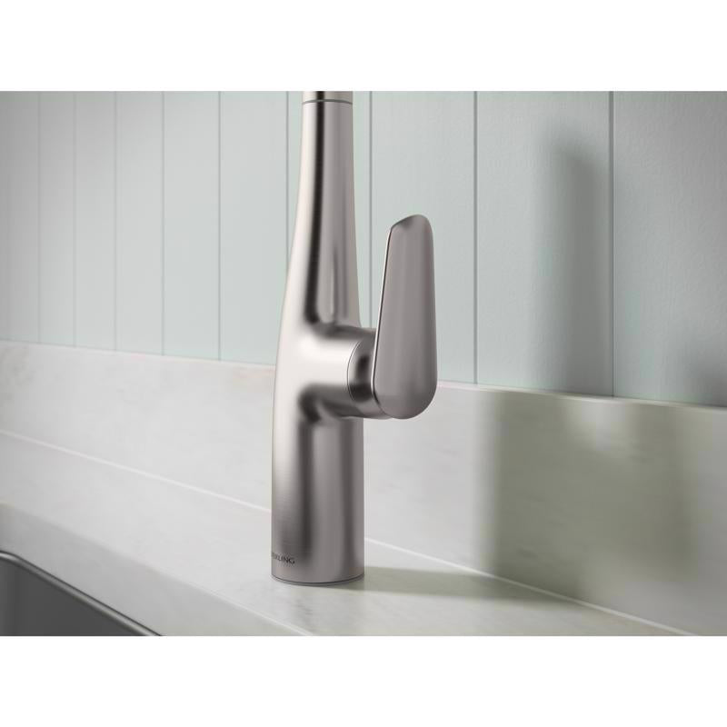 Sterling Fiume One Handle Vibrant Stainless Pull-Down Kitchen Faucet