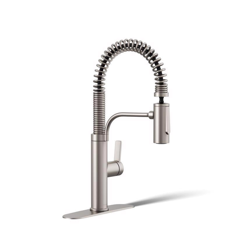 Kohler Kankone One Handle Lacquer Vibrant Stainless Pull-Down Kitchen Faucet