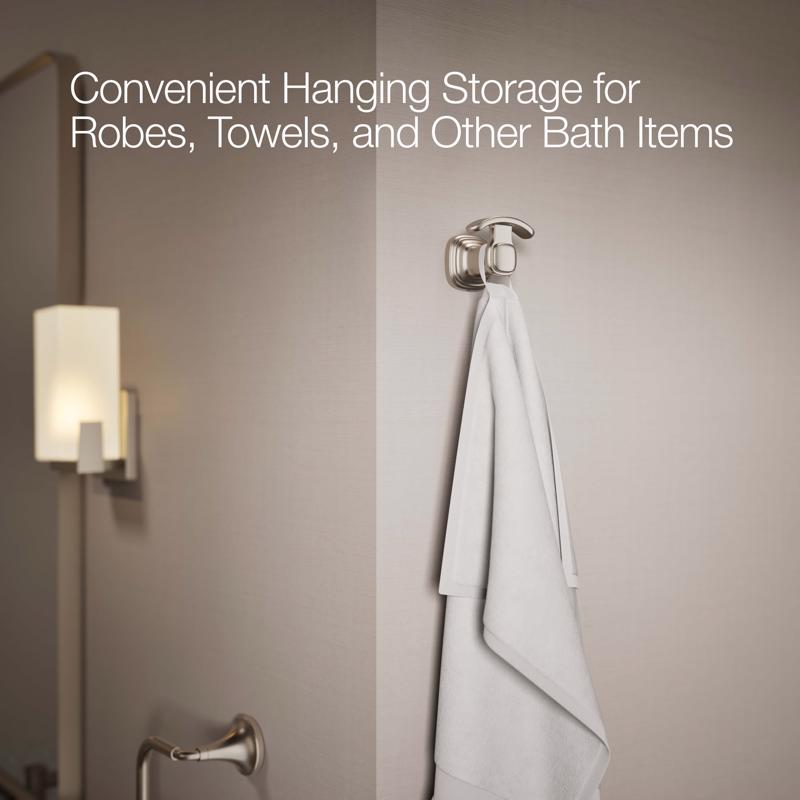 Kohler Envelu 2.3 in. H X 3.15 in. W X 2.95 in. L Brushed Nickel Silver Robe Hook