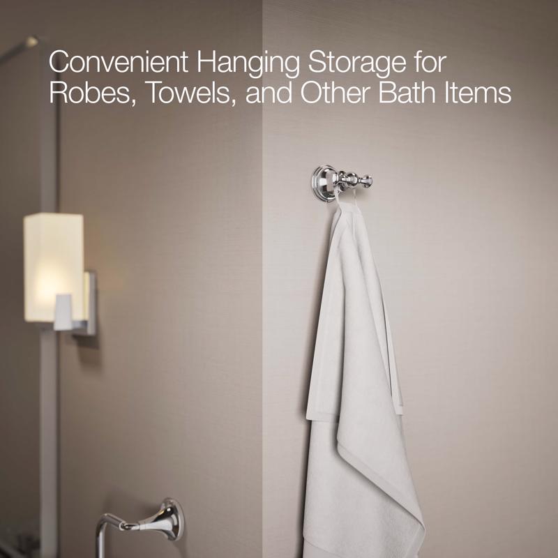 Kohler Facile 2.18 in. H X 2.8 in. W X 2.72 in. L Polished Chrome Silver Robe Hook
