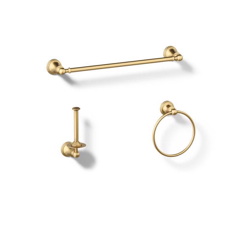 Kohler Facile Brushed Gold Bathroom Hardware Kit Metal