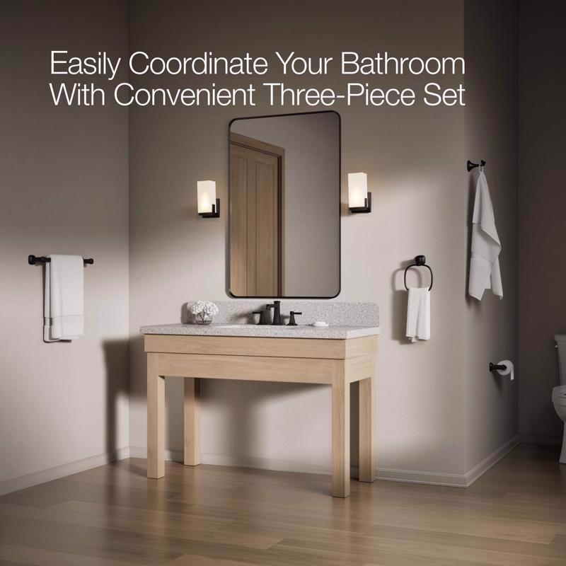 Kohler Envelu Matte Black Bathroom Hardware Kit Metal