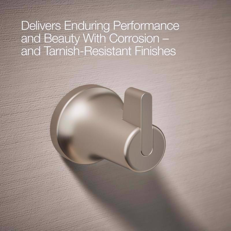 Kohler Sivaro 2.42 in. H X 2.08 in. W X 2.5 in. L Brushed Nickel Silver Robe Hook