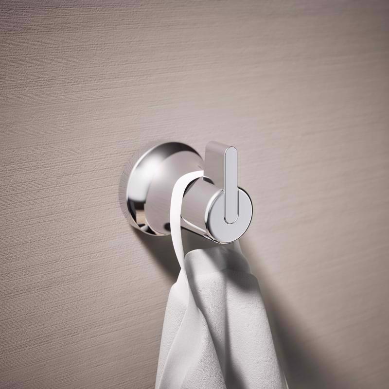 Kohler Sivaro 2.42 in. H X 2.08 in. W X 2.5 in. L Polished Chrome Silver Robe Hook
